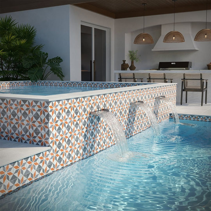 Santa Cruz 6" x 6" Tile | OSEANCISANTACR6 | Patterned Pool Tile