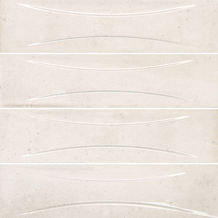 Antique White Relief, 3" x 12" - Porcelain Tile