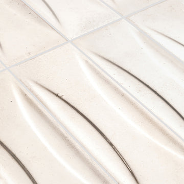 Antique White Relief, 3" x 12" Porcelain Tile | Artistry in Mosaics