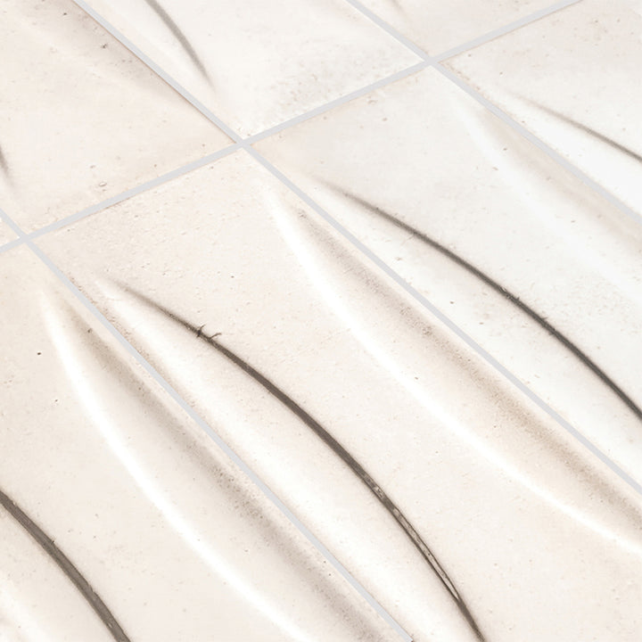 Antique White Relief, 3" x 12" Porcelain Tile | Artistry in Mosaics