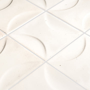 Antique White Relief, 6" x 6" Porcelain Tile | Artistry in Mosaics