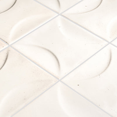 Antique White Relief, 6" x 6" Porcelain Tile | Artistry in Mosaics
