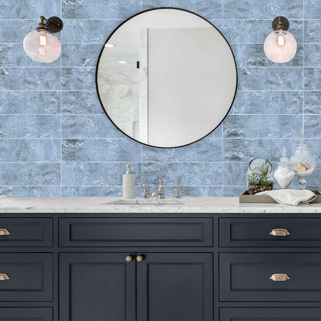 Aqua, 6" x 20" Pool Tile | ESTWAVEAQUA620 | Aquatica Porcelain Pool Tile