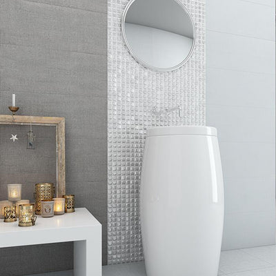 White Iridescent, 1" x 1" | AURA WHITE | Vidrepur Mosaic Glass Tile
