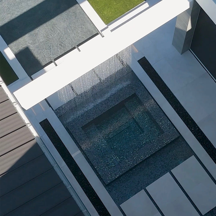 Black Iridescent, 1" x 1" | AURA BLACK | Vidrepur Mosaic Glass Tile