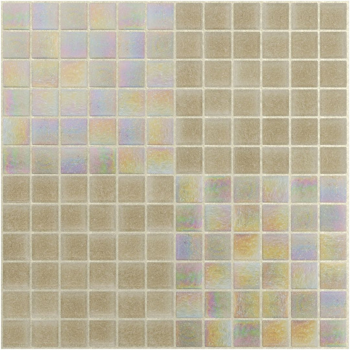 Mosaic tile pattern with small square tiles in beige and multicolor