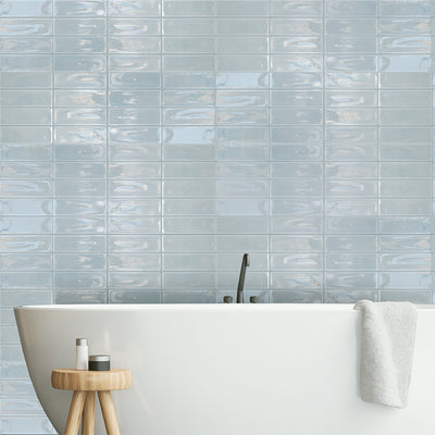 Azurro Block Glossy, 4" x 12" Porcelain Tile | Floor & Wall Tile