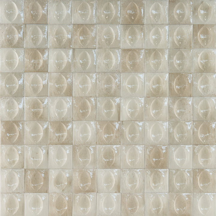 Beige Glossy, 4" x 4" Egg Deco | EMCGLEEBEIGEGG | Porcelain Pool Tile