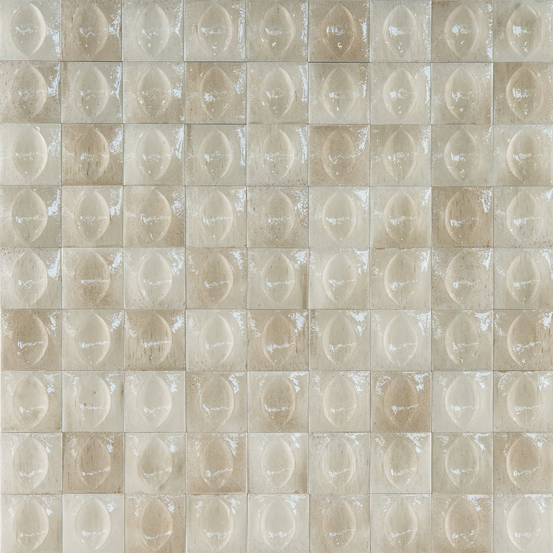 Beige Glossy, 4" x 4" Egg Deco | EMCGLEEBEIGEGG | Porcelain Tile