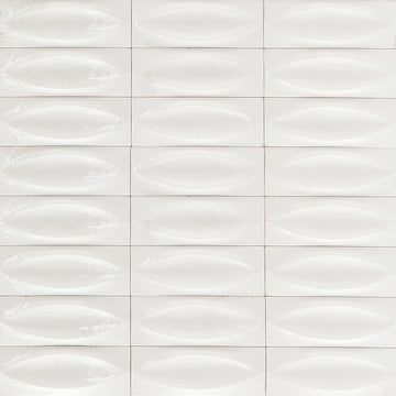 Bianco Glossy, 3" x 8" Eye Deco | EMCGLEEBIANEYE | Porcelain Tile