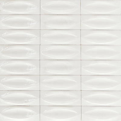 Bianco Glossy, 3" x 8" Eye Deco | EMCGLEEBIANEYE | Porcelain Pool Tile