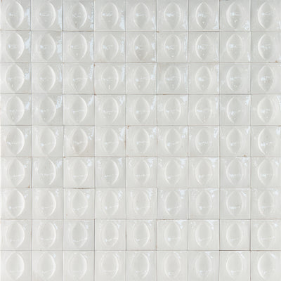 Bianco Glossy, 4" x 4" Egg Deco | EMCGLEEBIANEGG | Porcelain Tile