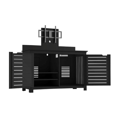 Ledge Lounger Mainstay Bar Credenza | Outdoor Entertainment Center | With TV Mount, Black