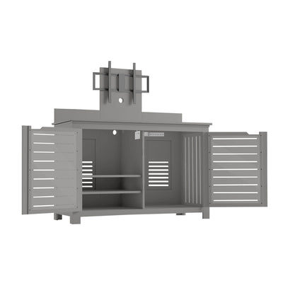 Ledge Lounger Mainstay Bar Credenza | Outdoor Entertainment Center | With TV Mount, Gray