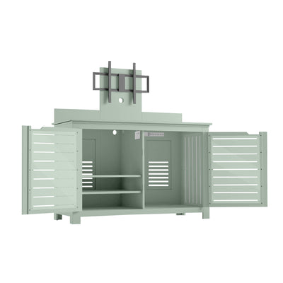 Ledge Lounger Mainstay Bar Credenza | Outdoor Entertainment Center | With TV Mount, Sage Green