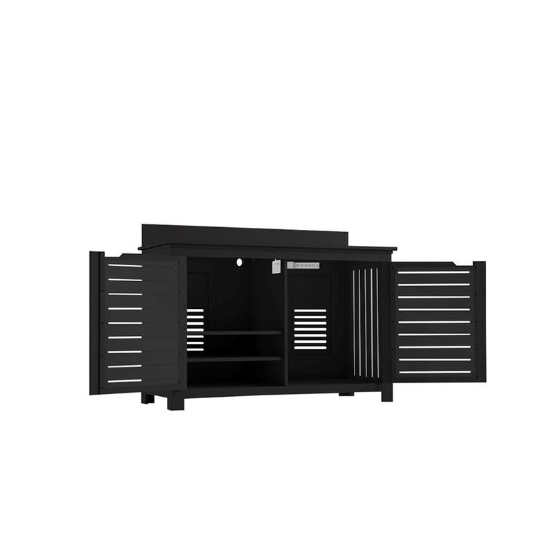 Ledge Lounger Mainstay Bar Credenza | Outdoor Entertainment Center | Without TV Mount, Black