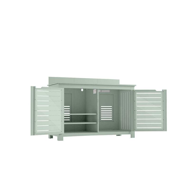 Ledge Lounger Mainstay Bar Credenza | Outdoor Entertainment Center | Without TV Mount, Sage Green