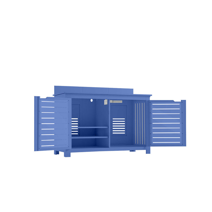 Ledge Lounger Mainstay Bar Credenza | Outdoor Entertainment Center | Without TV Mount, Sky Blue