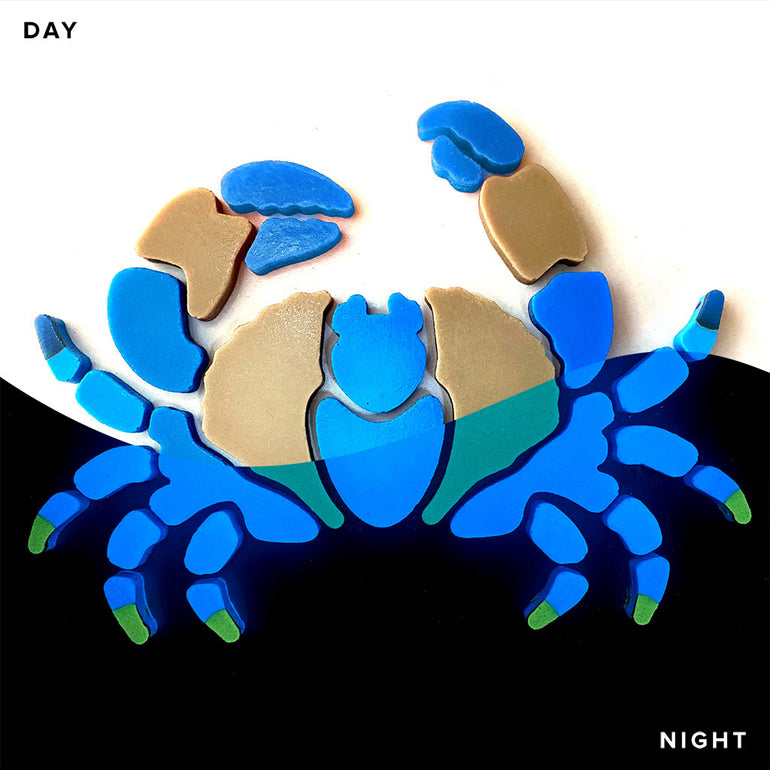 Blue Crab Pool Mosaic | Glow in the Dark Pool Tile by Element Glo