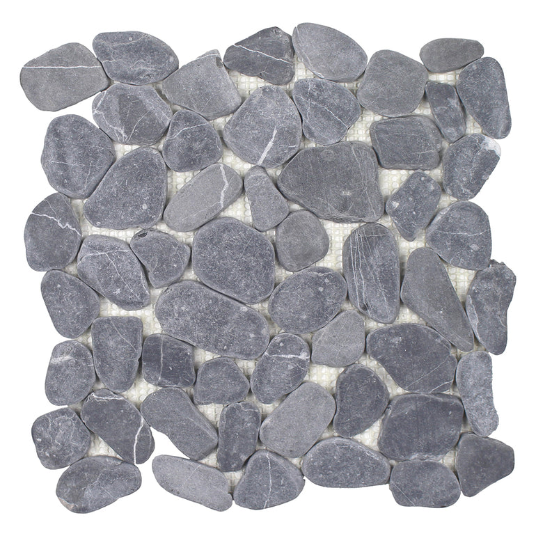 Beach Stones Blue, Pebble Tile | Natural Stone Mosaics by Tesoro