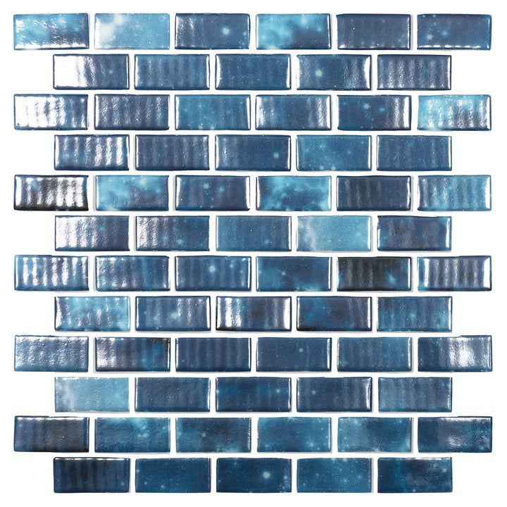 Estelar Blue, 1" x 2" Glass Tile | Mosaic Pool Tile by Vidrepur 