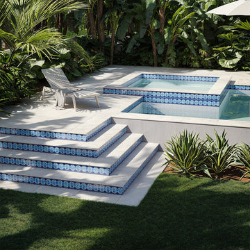 POWPLBUE40PT Aquatica Caribbean Blue, 6" x 6" - Porcelain Pool Tile
