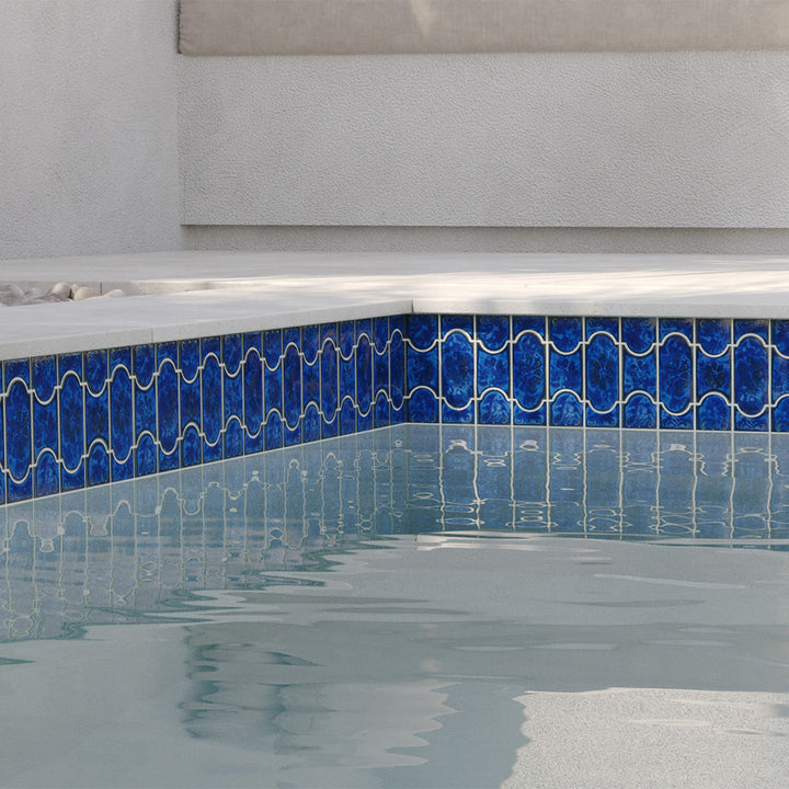 Lake Blue Mosaic Tile | POWPLBUE44PT | Aquatica Porcelain Pool Tile