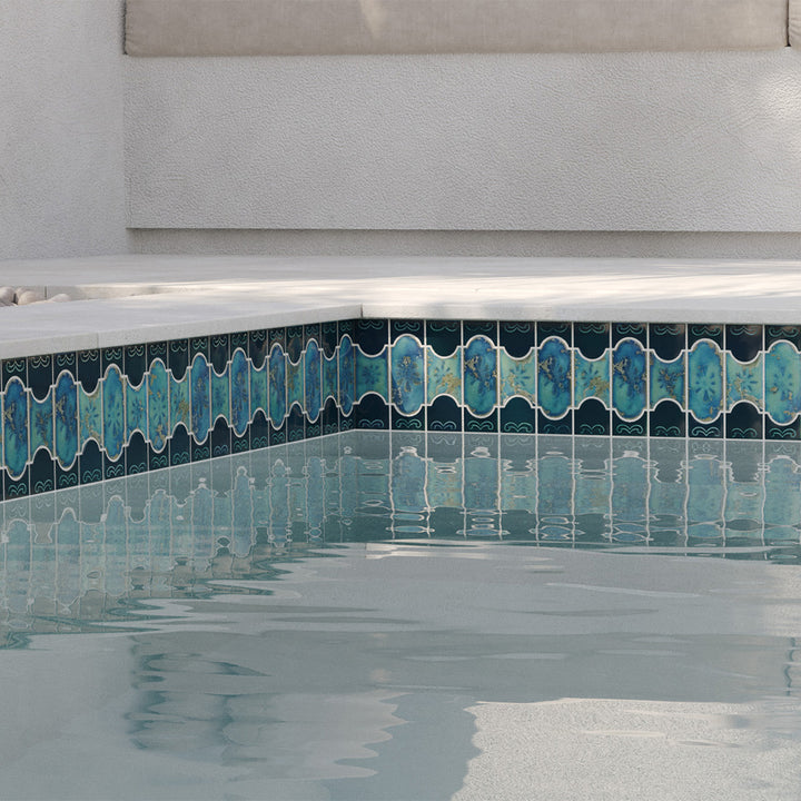 POWPLBUE37PT Aquatica Teal Green, 6" 6" - Porcelain Pool Tile