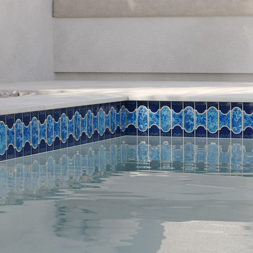 POWPLBUE40PT Aquatica Caribbean Blue, 6" x 6" - Porcelain Pool Tile