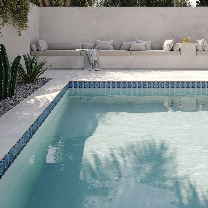 POWPLBUE40PT Aquatica Caribbean Blue, 6" x 6" - Porcelain Pool Tile