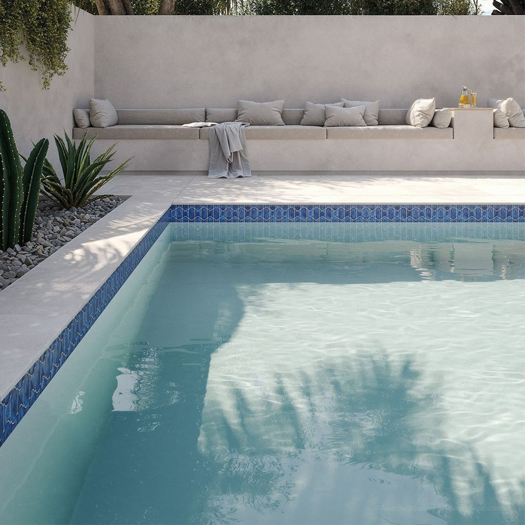 POWPLBUE22PT Aquatica Marble Royal, 6" x 6" - Porcelain Pool Tile