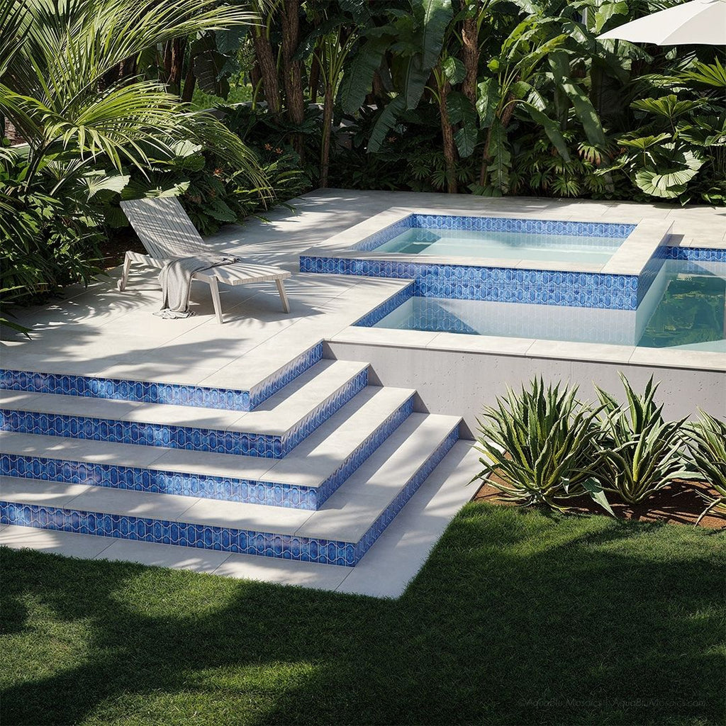 POWPLBUE22PT Aquatica Marble Royal, 6" x 6" - Porcelain Pool Tile