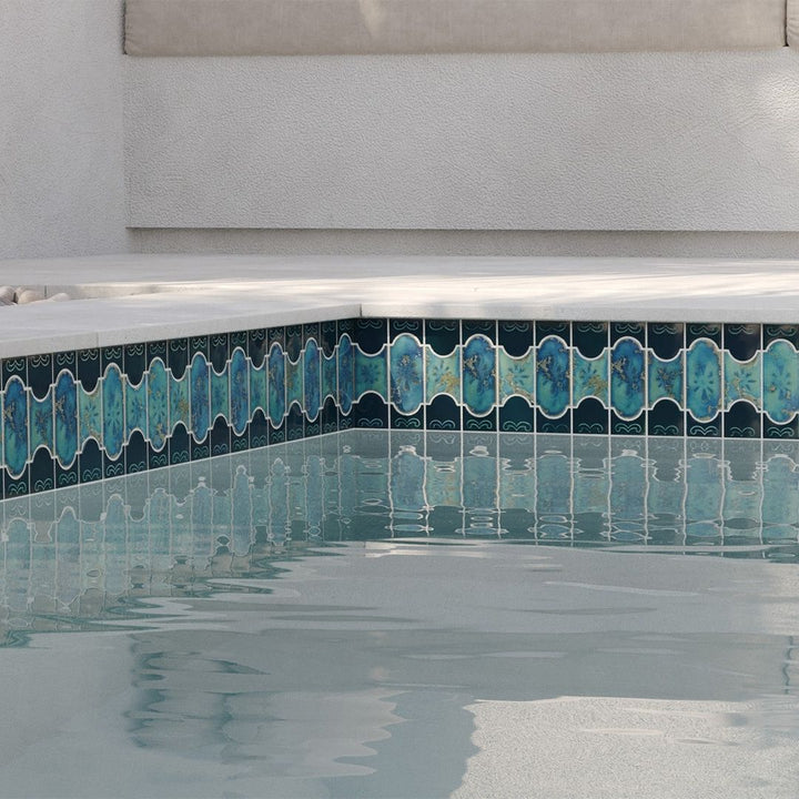 POWPLBUE37PT Aquatica Teal Green, 6" 6" - Porcelain Pool Tile