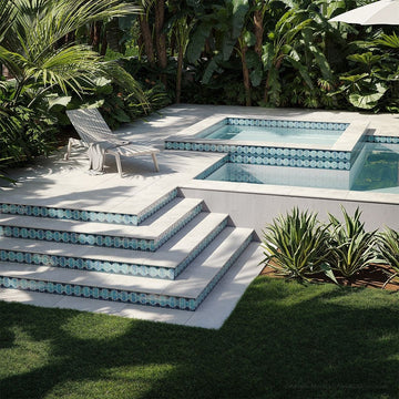 POWPLBUE37PT Aquatica Teal Green, 6" 6" - Porcelain Pool Tile