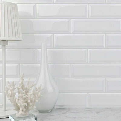 Salt Glossy, 3" x 9" Ceramic Tile | Shower & Kitchen Backsplash Tile