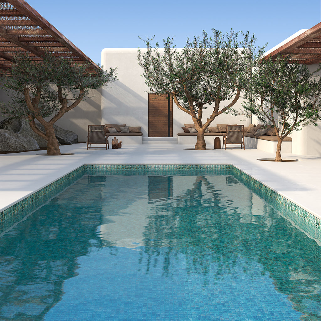 Breeze series glass pool tile by vidrepur