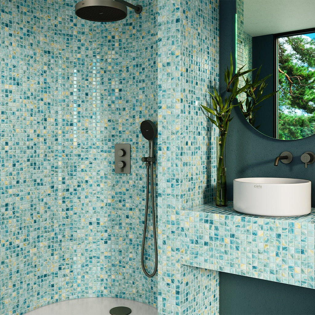 Breeze Series glass pool tile by vidrepur