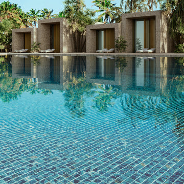 Breeze Series glass pool tile by vidrepur