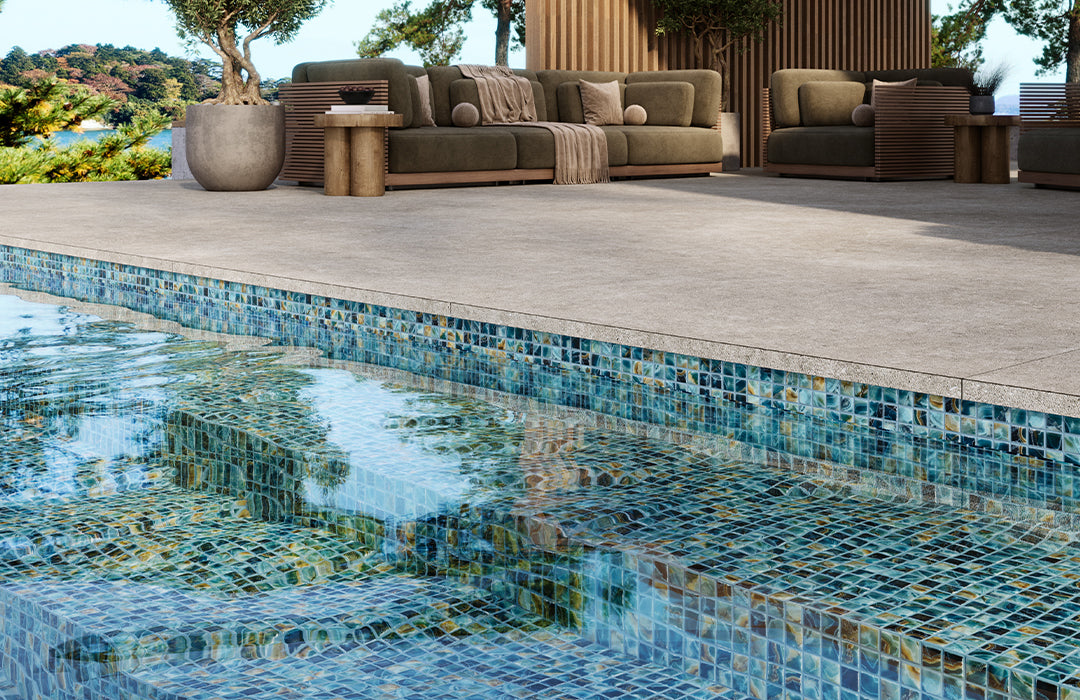breeze series glass pool tile by vidrepur