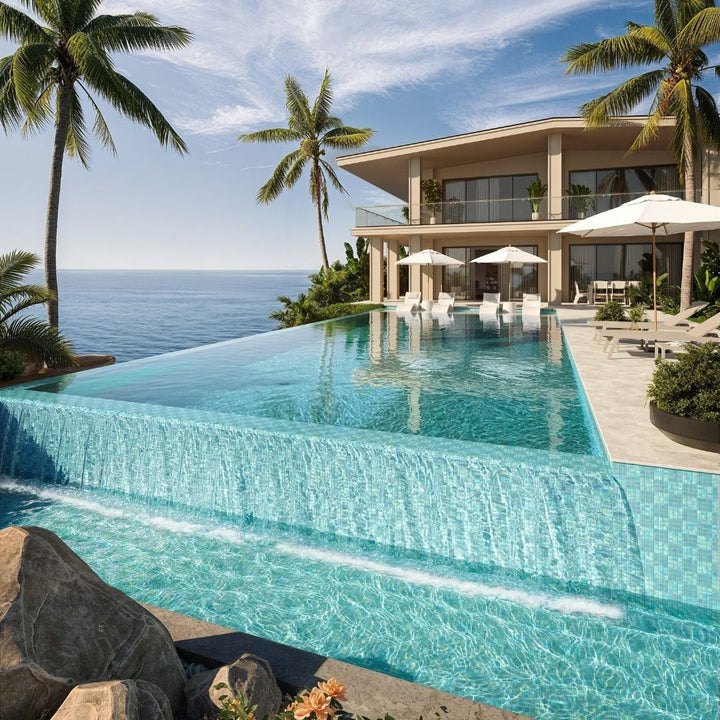 Luxury villa with an infinity pool overlooking the ocean
