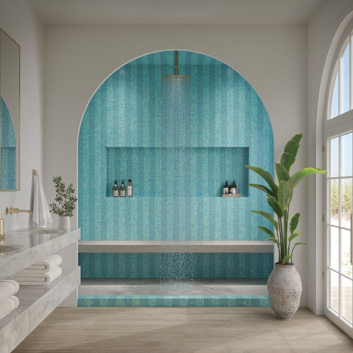 Brisa, 1" x 1" Wide Stripe Pattern - Glass Tile