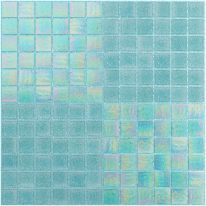 Blue glass mosaic tile pattern
