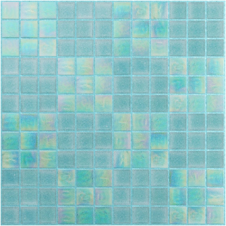 Blue glass mosaic tile pattern