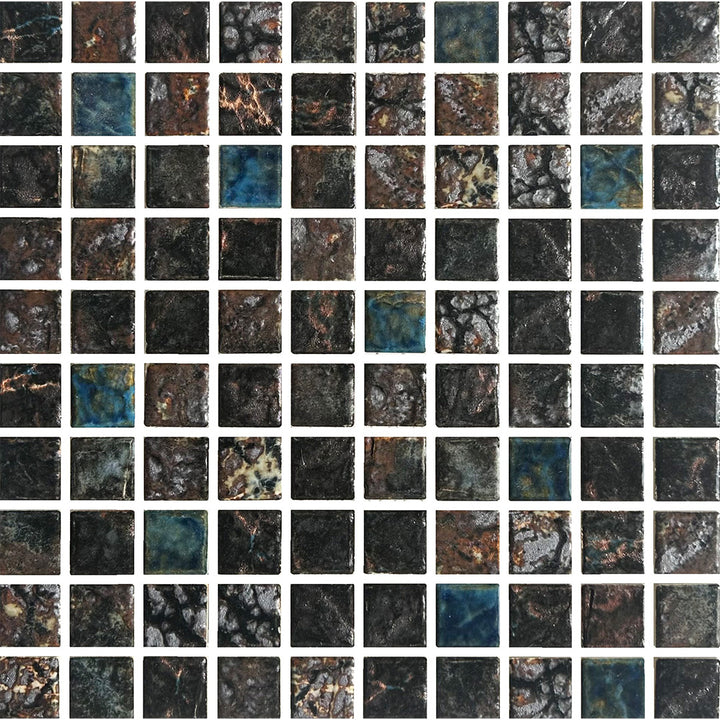 Bronze Blend, 1-1/8" x 1-1/8" | SAGA-134 | Fujiwa Porcelain Pool Tile