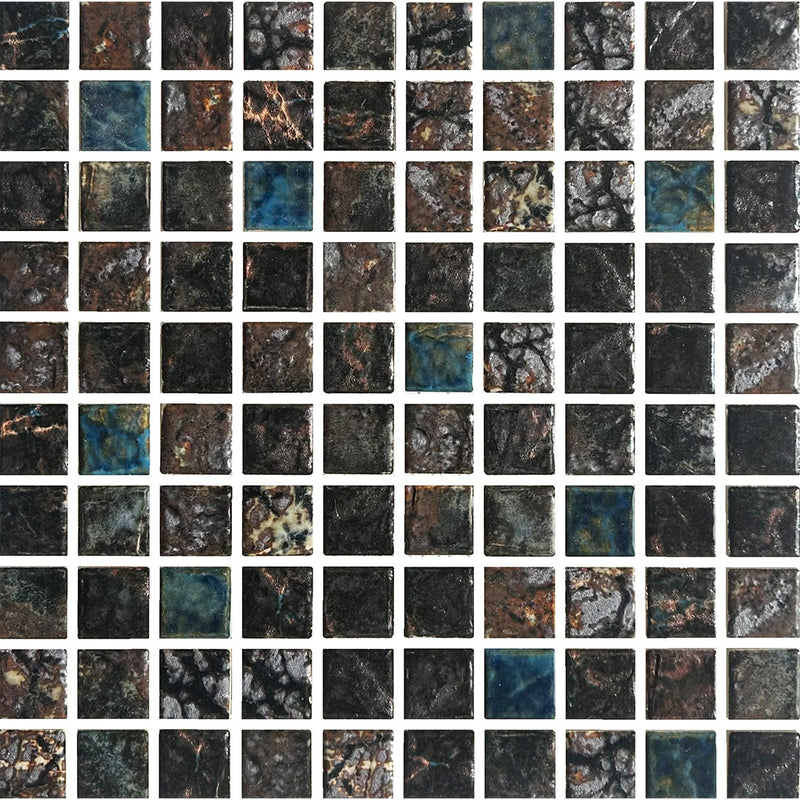 Bronze Blend, 1-1/8" x 1-1/8" | SAGA-134 | Fujiwa Porcelain Pool Tile