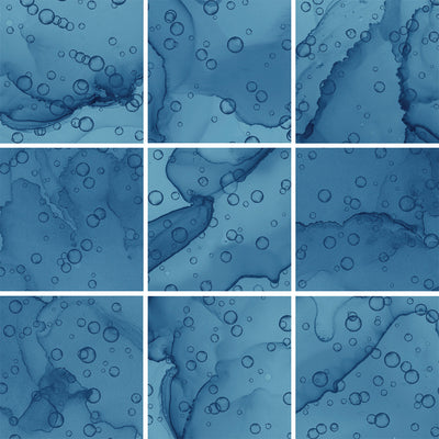 Bubbles Blue, 6" x 6" Porcelain Tile | ESTBUBBBLUE6 | Pool Tile