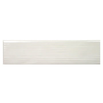 Buteo Cream Glossy Drift Deco, 3" x 12" Ceramic Tile | Backsplash Tile