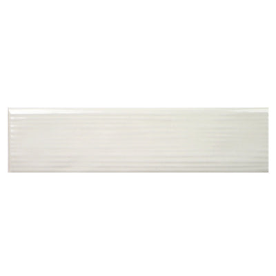Buteo Cream Glossy Drift Deco, 3" x 12" Ceramic Tile | Backsplash Tile