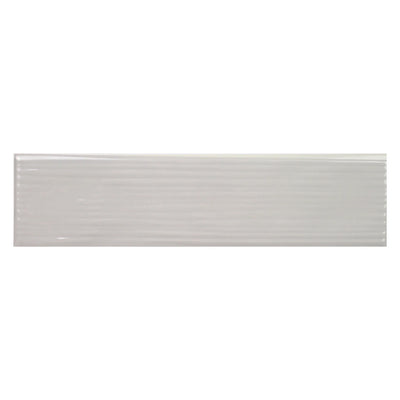 Buteo Gray Glossy Drift Deco, 3" x 12" Ceramic Tile | Backsplash Tile