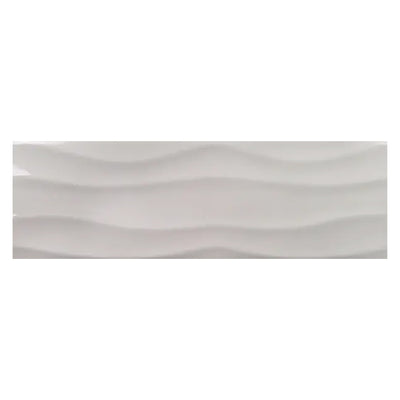 Buteo Gray Glossy Surge Deco, 5" x 16" Ceramic Tile | Backsplash Tile